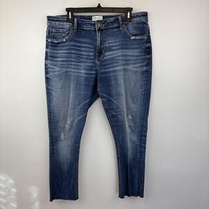 BKE Payton Skinny Jeans‎ Womens 36x32 Medium Wash Blue Stretch Denim Distressed